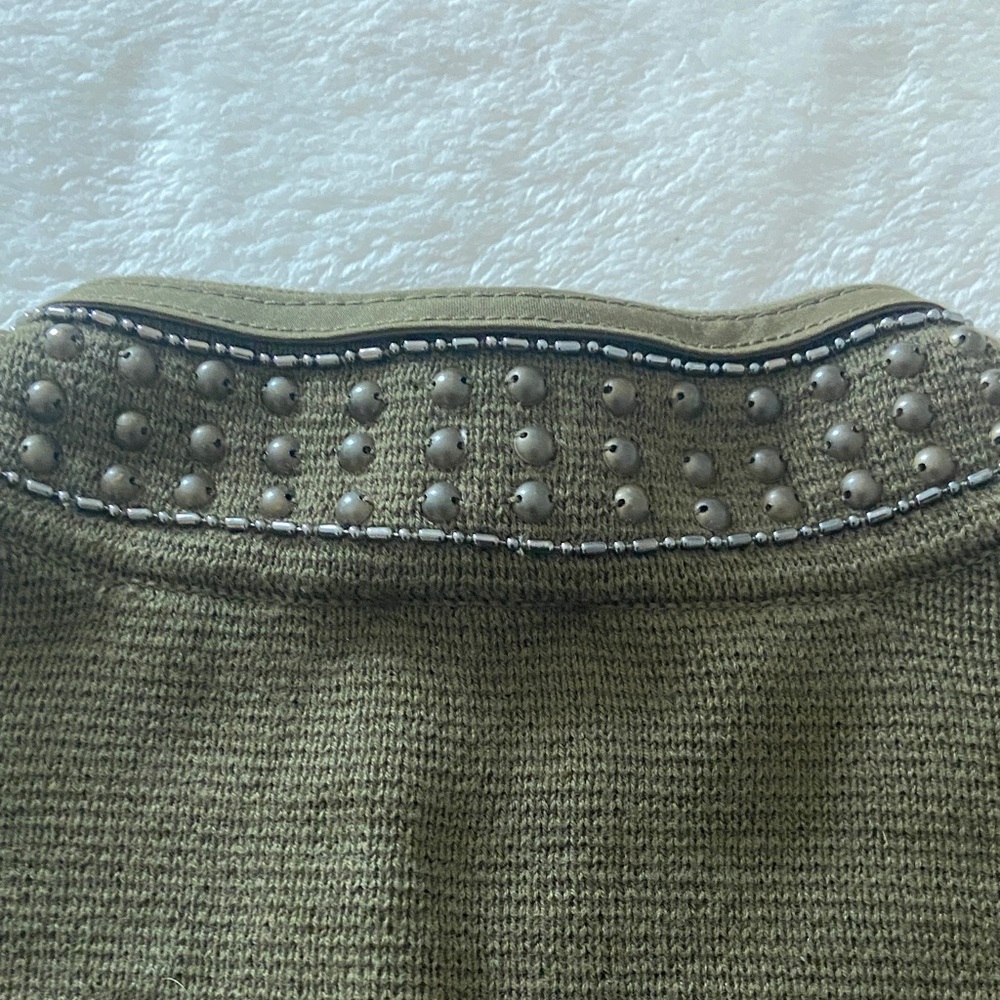 Chico's Olive Green Embellished Jacket - Picture 6 of 6